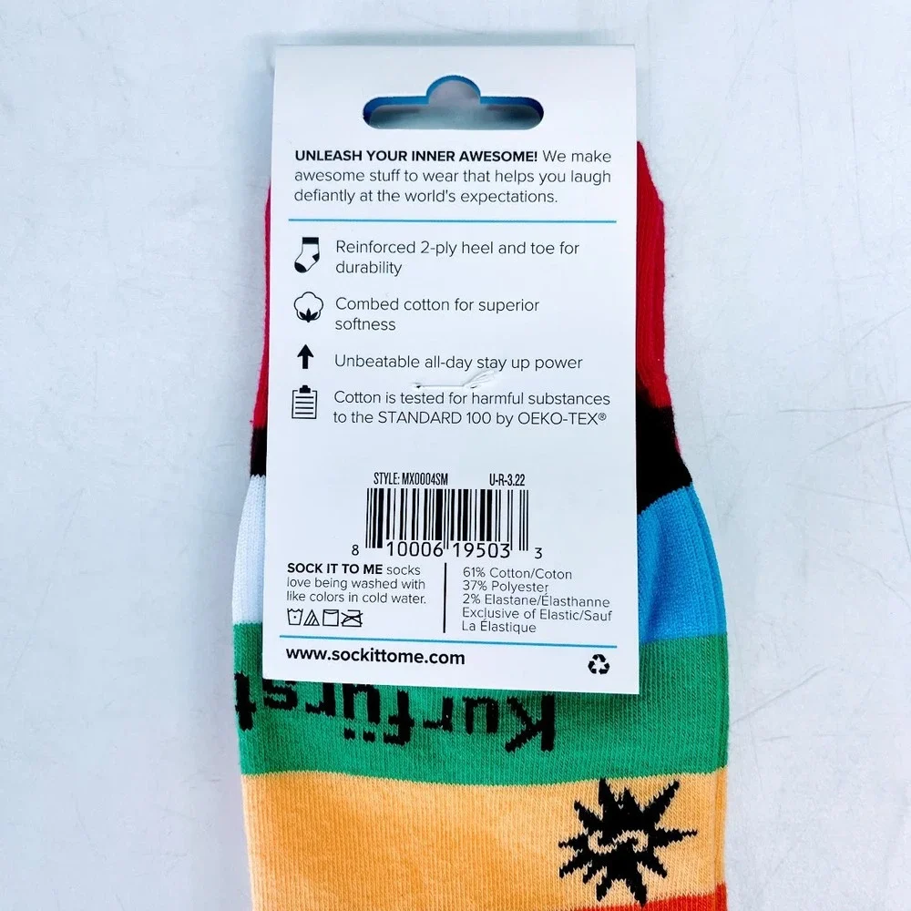 Sock It To Me Streets of Pride Rainbow Crew Socks S/M Christopher Stark St NEW